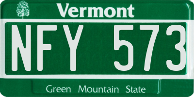 VT license plate NFY573