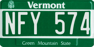 VT license plate NFY574