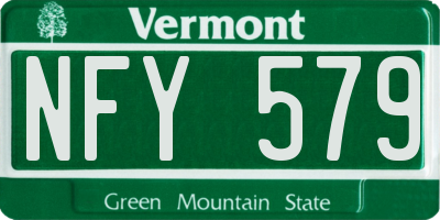 VT license plate NFY579