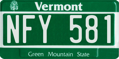 VT license plate NFY581