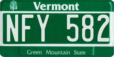 VT license plate NFY582