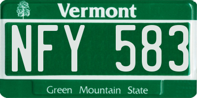 VT license plate NFY583
