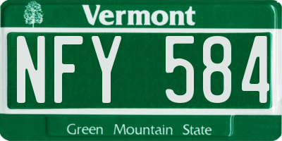 VT license plate NFY584