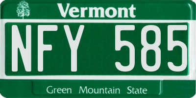 VT license plate NFY585