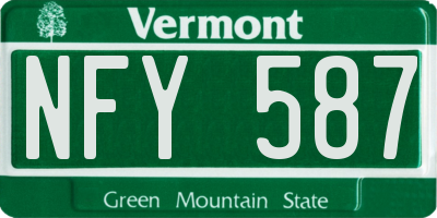 VT license plate NFY587