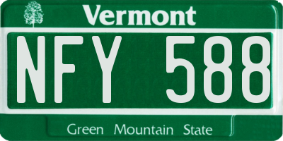 VT license plate NFY588