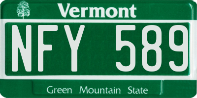 VT license plate NFY589