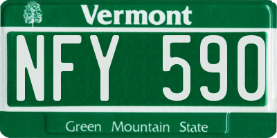 VT license plate NFY590