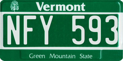VT license plate NFY593