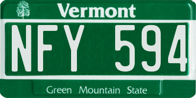 VT license plate NFY594