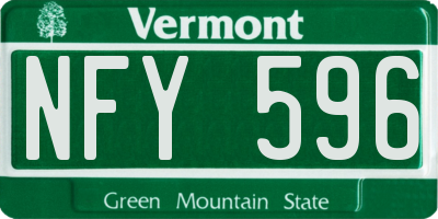 VT license plate NFY596