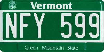 VT license plate NFY599