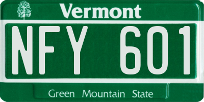 VT license plate NFY601