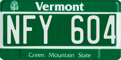 VT license plate NFY604