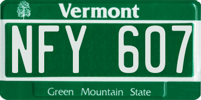 VT license plate NFY607
