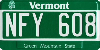VT license plate NFY608