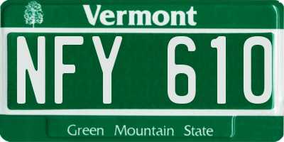VT license plate NFY610