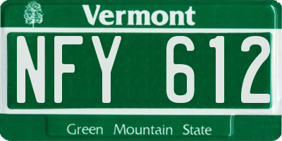 VT license plate NFY612