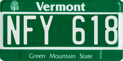 VT license plate NFY618
