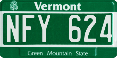 VT license plate NFY624