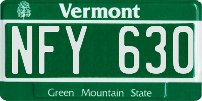 VT license plate NFY630