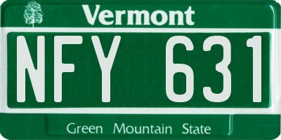 VT license plate NFY631