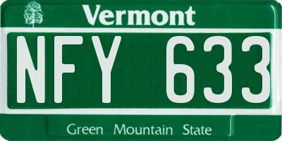 VT license plate NFY633