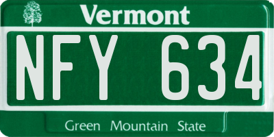VT license plate NFY634