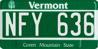 VT license plate NFY636