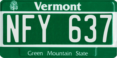 VT license plate NFY637