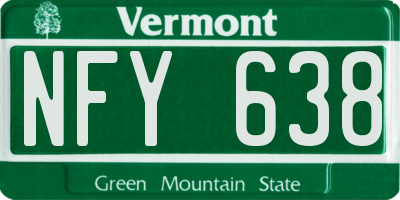 VT license plate NFY638