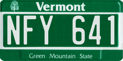 VT license plate NFY641