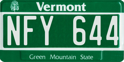 VT license plate NFY644
