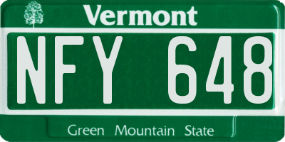 VT license plate NFY648