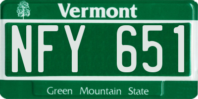 VT license plate NFY651
