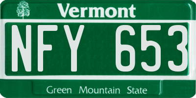 VT license plate NFY653