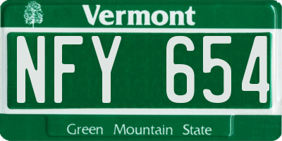 VT license plate NFY654