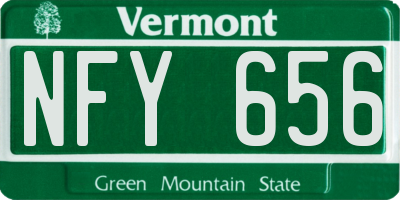 VT license plate NFY656
