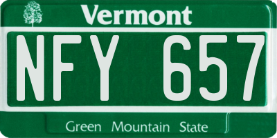 VT license plate NFY657
