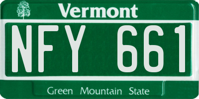 VT license plate NFY661