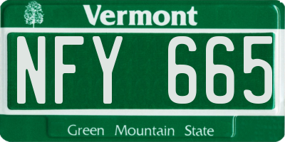 VT license plate NFY665