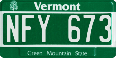 VT license plate NFY673