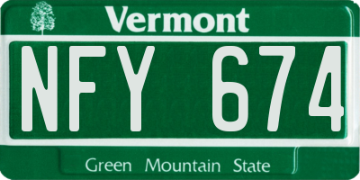 VT license plate NFY674