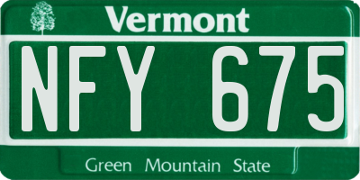 VT license plate NFY675