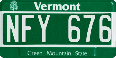 VT license plate NFY676