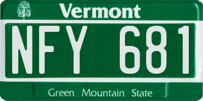 VT license plate NFY681