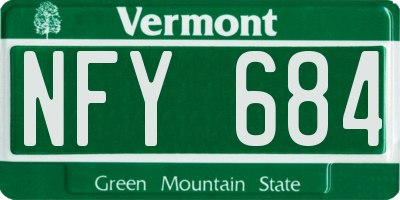 VT license plate NFY684