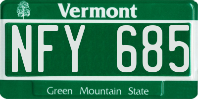 VT license plate NFY685