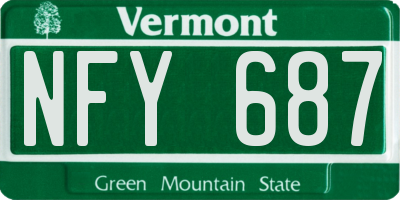 VT license plate NFY687