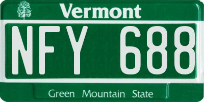 VT license plate NFY688
